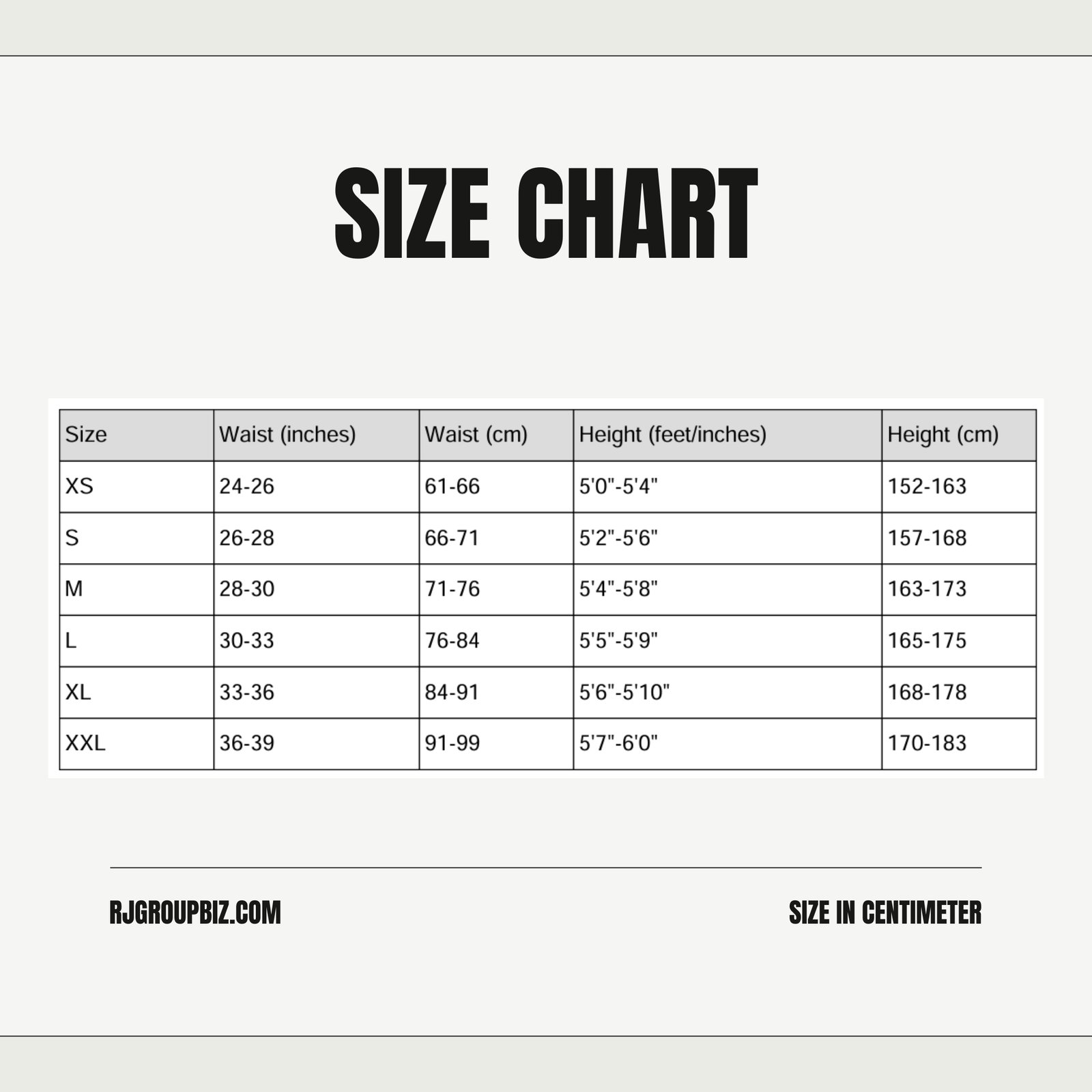 Size Chart Guide